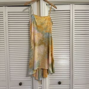 Socialite Yellow and White Tie-Dye Dress